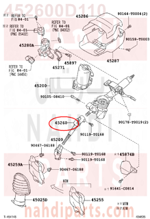 452600D110,SHAFT ASSY, STEERING INTERMEDIATE, NO.2,عمود دركسون 