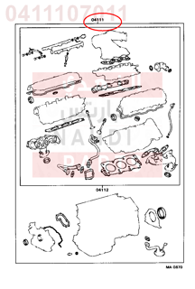 0411107011,GASKET KIT, ENGINE OVERHAUL,طقم وجيه 