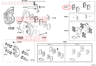 044650W030,PAD KIT, DISC BRAKE, FRONT,قماش فرامل أمامي