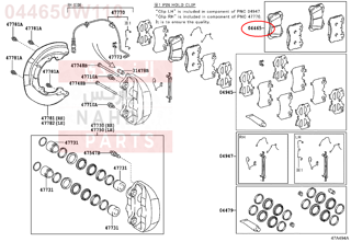 044650W110,BRAKE PADS,قماش فرامل أمامي