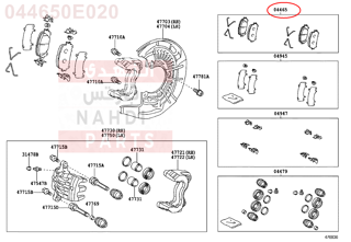 044650E020,PAD KIT, DISC BRAKE, FRONT,قماش فرامل أمامي