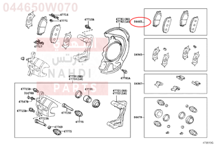 044650W070,BRAKE PADS,قماش فرامل أمامي