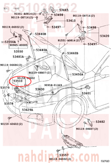 5351030322,LOCK ASSY, HOOD,قفل كبوت 