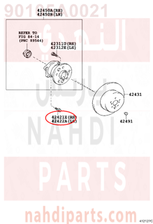 90105A0021,BOLT (FOR REAR AXLE BEARING CASE RH),مسمار