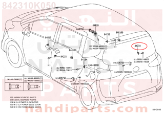 842310K050,SWITCH ASSY, COURTESY LAMP (FOR REAR DOOR),التبديل   COURTESY LAMP (من اجل  الباب الخلفي)