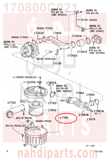 170800C021,CLEANER ASSY, AIR,قربة هواء مكينة كامله