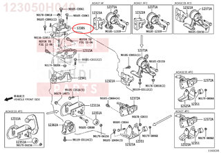 123050H040,INSULATOR SUB-ASSY, ENGINE MOUNTING, RH,كرسي مكينة علوي