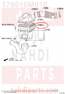 178010M010,ELEMENT SUB-ASSY, AIR CLEANER FILTER,فلتر هواء مكينة