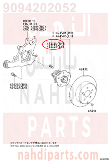 9094202052,BOLT, HUB (FOR REAR AXLE RH),مسمار فلنجة مع الكفر