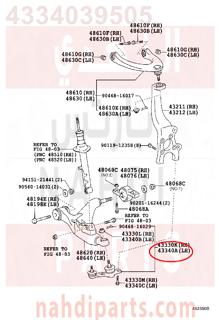 4334039505,JOINT ASSY, LOWER BALL, FRONT LH,جوزوة مقص 