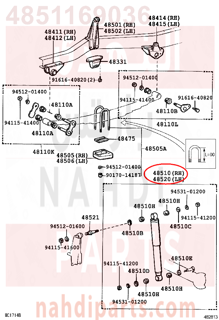 4851169036,ABSORBER ASSY, SHOCK, FRONT RH,مساعد أمامي يمين