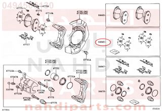 0494506130,SHIM KIT, ANTI SQUEAL, FRONT,طقم صاجات قماش فرامل أمامي