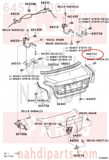 6457150070,COVER, LUGGAGE COMPARTMENT DOOR, RH,غطاء باب صندوق الأمتعة اليمين 