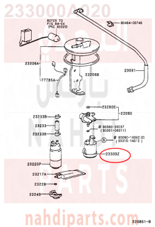 233000A020,FILTER, FUEL(FOR FUEL TANK),فلتر بنزين 