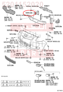 5201152020,ARM SUB-ASSY, FRONT BUMPER, RH,ذراع  