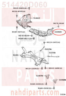 514420D060,COVER, ENGINE UNDER, LH,غطاء 