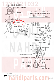 1231521032,BRACKET, ENGINE MOUNTING, RH(FOR TRANSVERSE ENGINE),كرسي  المحرك 