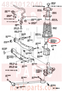 4853012040,ABSORBER ASSY, SHOCK, REAR RH,مساعد خلفى يمين 