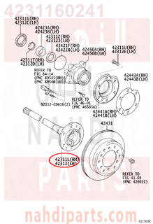 4231160241,SHAFT, REAR AXLE, RH,عكس خلفى 
