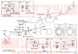 90177C0017,NUT, EXHAUST PIPE SET STUD BOLT,مسمار 