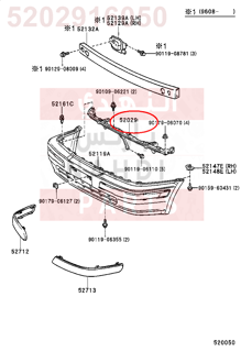 5202916050,REINFORCEMENT SUB-ASSY, FRONT BUMPER, UPPER,دعامه صدام أمامي - جسر صدام