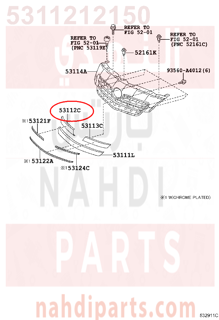 5311212150,GRILLE, RADIATOR, LOWER RH,شبك 