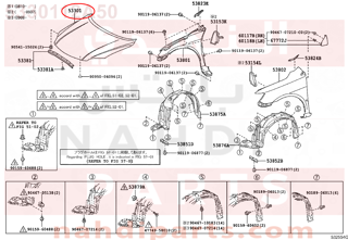 5330112A50,HOOD SUB-ASSY,كبوت كامل - بونيت 