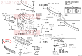 8148102230,COVER, FRONT BUMPER HOLE, RH,غطاء كشاف يمين - بدون فتحه كشاف