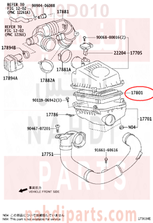 178010D010,ELEMENT SUB-ASSY, AIR CLEANER FILTER,فلتر هواء مكينة