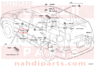 842310K020,SWITCH ASSY, COURTESY LAMP (FOR REAR DOOR),التبديل   COURTESY LAMP (من اجل  الباب الخلفي)