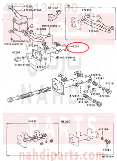 4720136300,CYLINDER SUB-ASSY, BRAKE MASTER,علبه فرامل كامله - سلندر فرامل