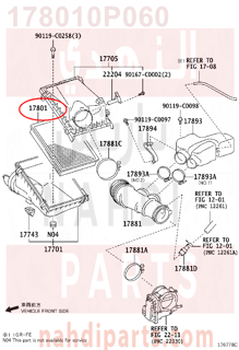 178010P060,ELEMENT SUB-ASSY, AIR CLEANER FILTER,فلتر هواء مكينة