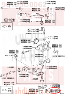 90105C0062,BOLT(FOR FRONT SUSPENSION LOWER ARM NO.2 RH),مسمار