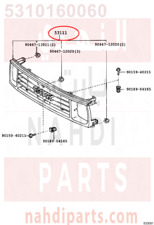 5310160060,GRILLE, RADIATOR,شبك 