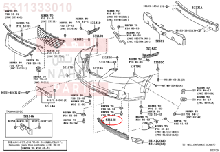 5311333010,GRILLE, RADIATOR, LOWER NO.2,شبك 