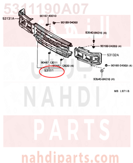 5311190A07,GRILLE, RADIATOR,شبك 