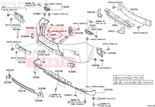 5252148010,RETAINER, FRONT BUMPER, UPPER CENTER,وصلة قاعدة 