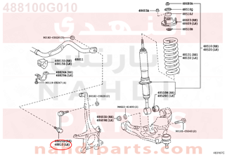 488100G010,LINK ASSY, FRONT STABILIZER, LH,ذراع توازن 