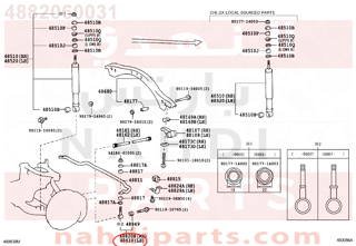 4882060031,LINK ASSY, FRONT STABILIZER, RH,ذراع توازن 