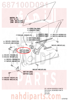 687100D091,HINGE ASSY, FRONT DOOR, UPPER RH,HINGE   الباب الأمامي، UPPER RH