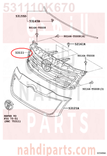 531110K670,GRILLE, RADIATOR,شبك أمامي