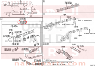 5702733050,MEMBER SUB-ASSY, FRONT SIDE, INNER RH,قاعدة كمر