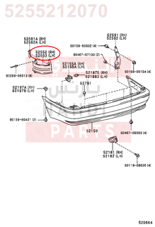 5255212070,FILLER, REAR BUMPER, RH,صاجة قاعدة 