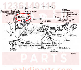 1236149115,INSULATOR, ENGINE MOUNTING, FRONT,كرسي  المحرك 