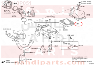 178010P051,ELEMENT SUB-ASSY, AIR CLEANER FILTER,فلتر هواء مكينة