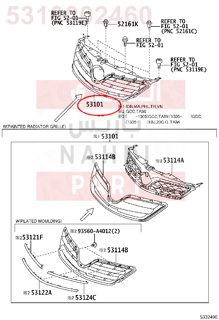 5310002460,GRILLE SUB-ASSY, RADIATOR,شبك أمامي - شبك كبوت