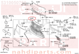 5310050760,GRILLE ASSY, RADIATOR,شبك امامى 