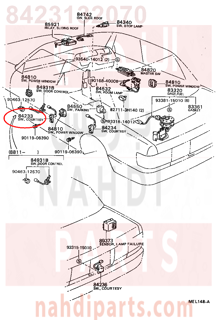 8423132070,SWITCH ASSY, COURTESY LAMP (FOR FRONT DOOR),التبديل   COURTESY LAMP (من اجل  الباب الأمامي)