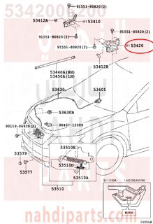 5342006200,HINGE ASSY, HOOD, LH,مفصلة كبوت يسار