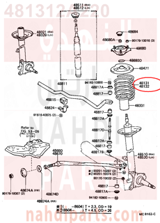 481312A220,SPRING, FRONT COIL, RH,سستة 